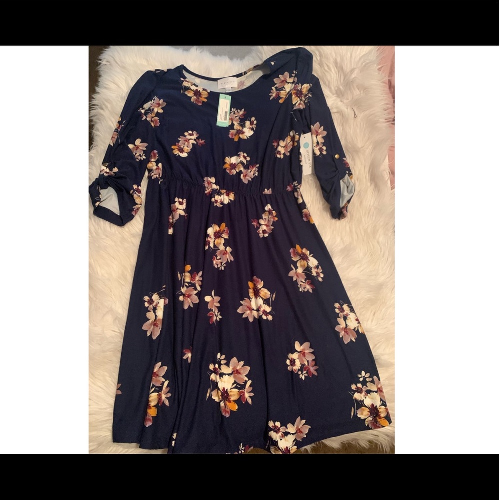 Floral blue dress